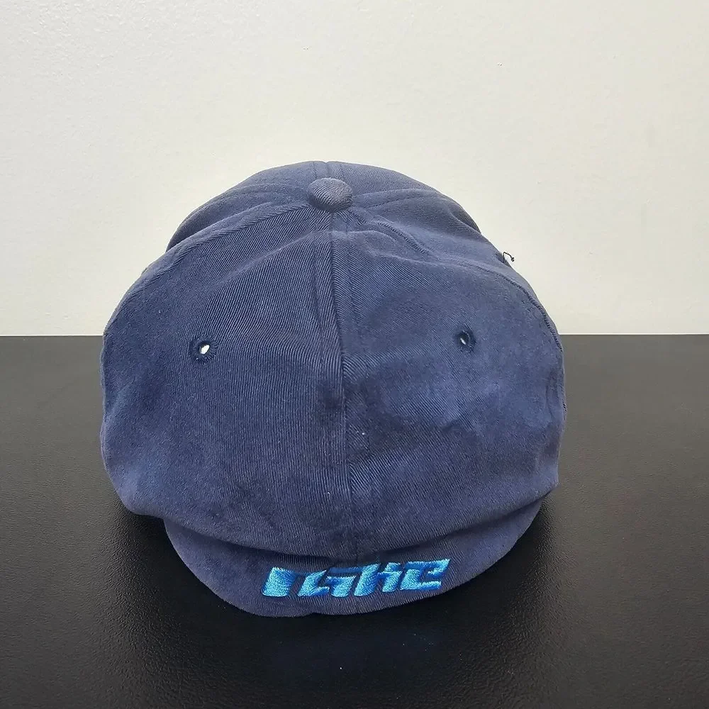 VINTAGE Nike Hat Cap Mens One Size Blue‎ Swoosh Spellout Logo Distressed Y2K